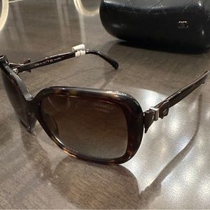 Chanel Sunglasses with a brown bow. New In Box with tags